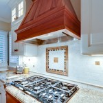 White Kitchen Cabinets with Cherry Kitchen Cabinet Accents